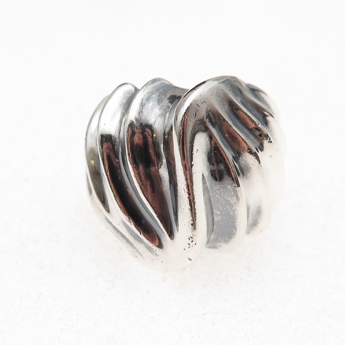 925 Sterling Silver Vintage Mexico Modernist Oxidized Ring Size 7.5