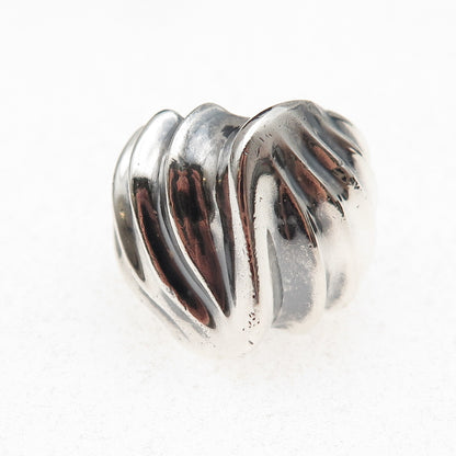 925 Sterling Silver Vintage Mexico Modernist Oxidized Ring Size 7.5