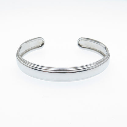 925 Sterling Silver Vintage Modernist Adjustable Cuff Bracelet 7"