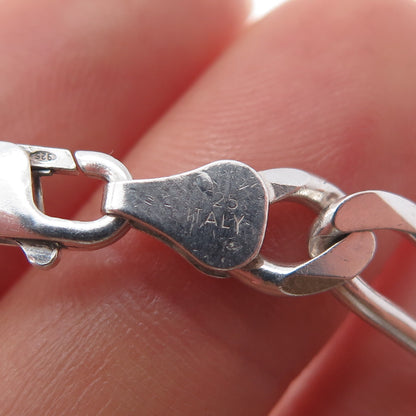 925 Sterling Silver Vintage Italy Figaro Chain Necklace 20"