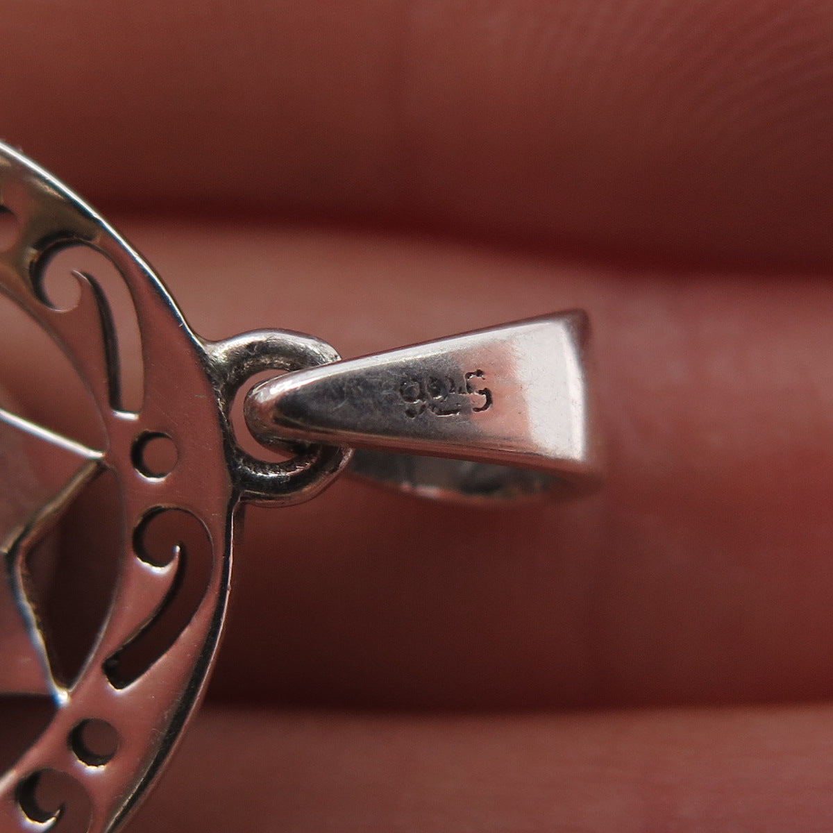 925 Sterling Silver Vintage Real Lapis Lazuli Ornate Sun Charm Pendant