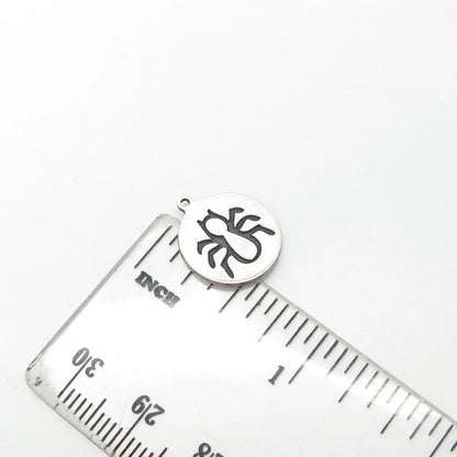 925 Sterling Silver USA Two In Town Spider Charm Pendant