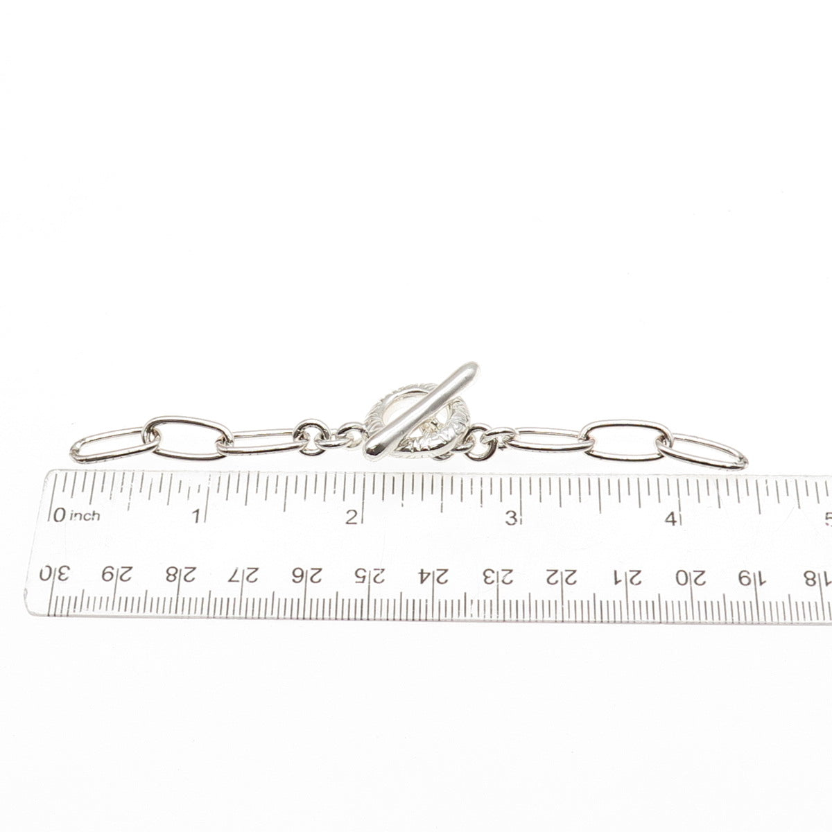 AV ARGENTO VIVO 925 Sterling Silver Vintage Necklace Toggle Clasp Extension 4.5"