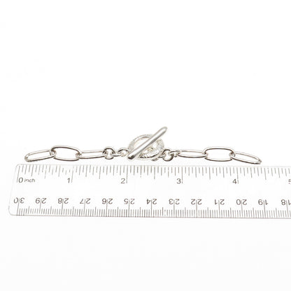 AV ARGENTO VIVO 925 Sterling Silver Vintage Necklace Toggle Clasp Extension 4.5"