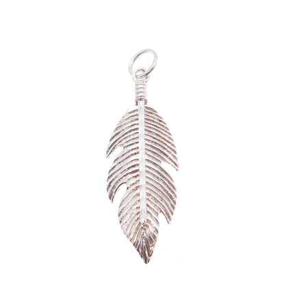 925 Sterling Silver Vintage Feather Southwestern Charm Pendant