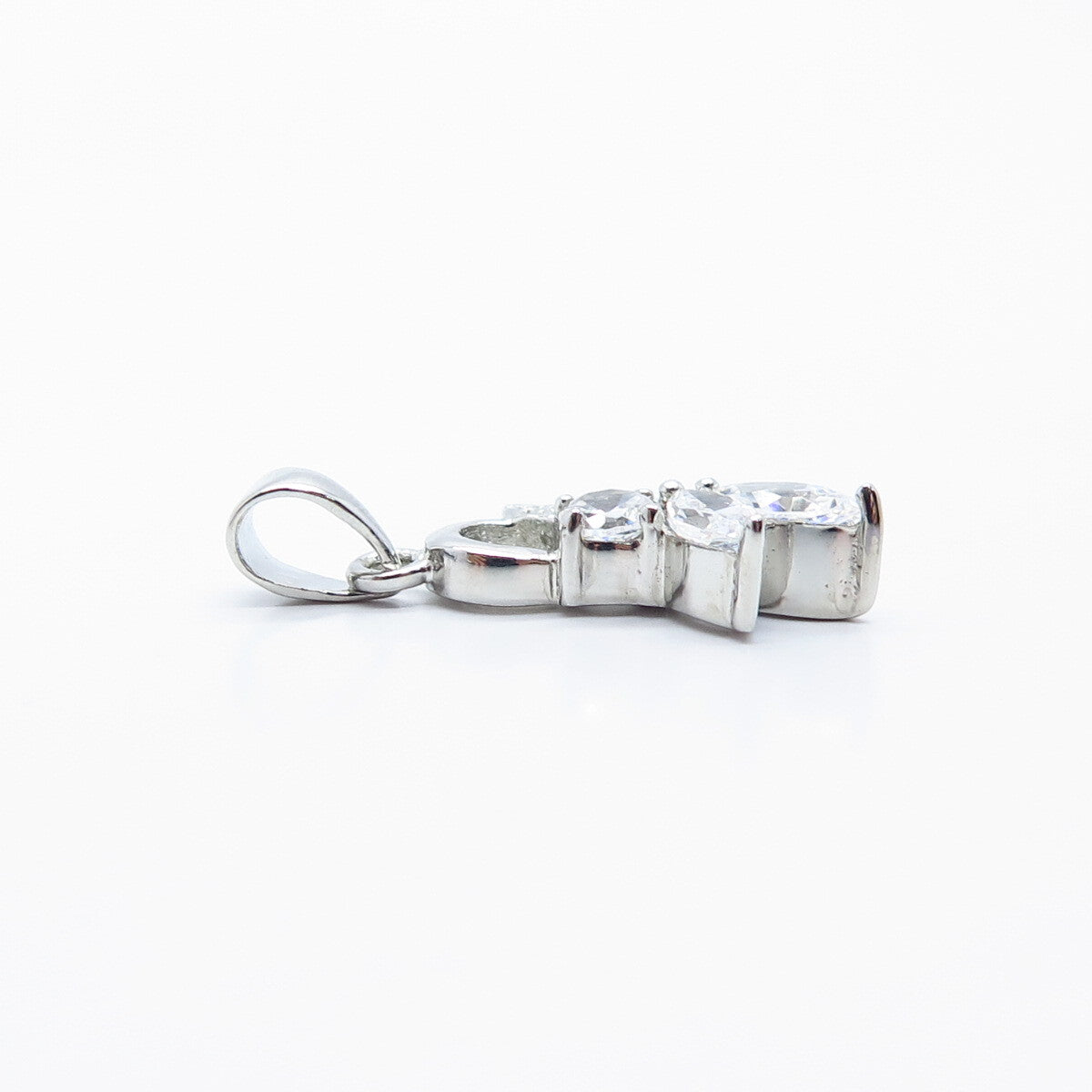 925 Sterling Silver C Z Textured Pendant