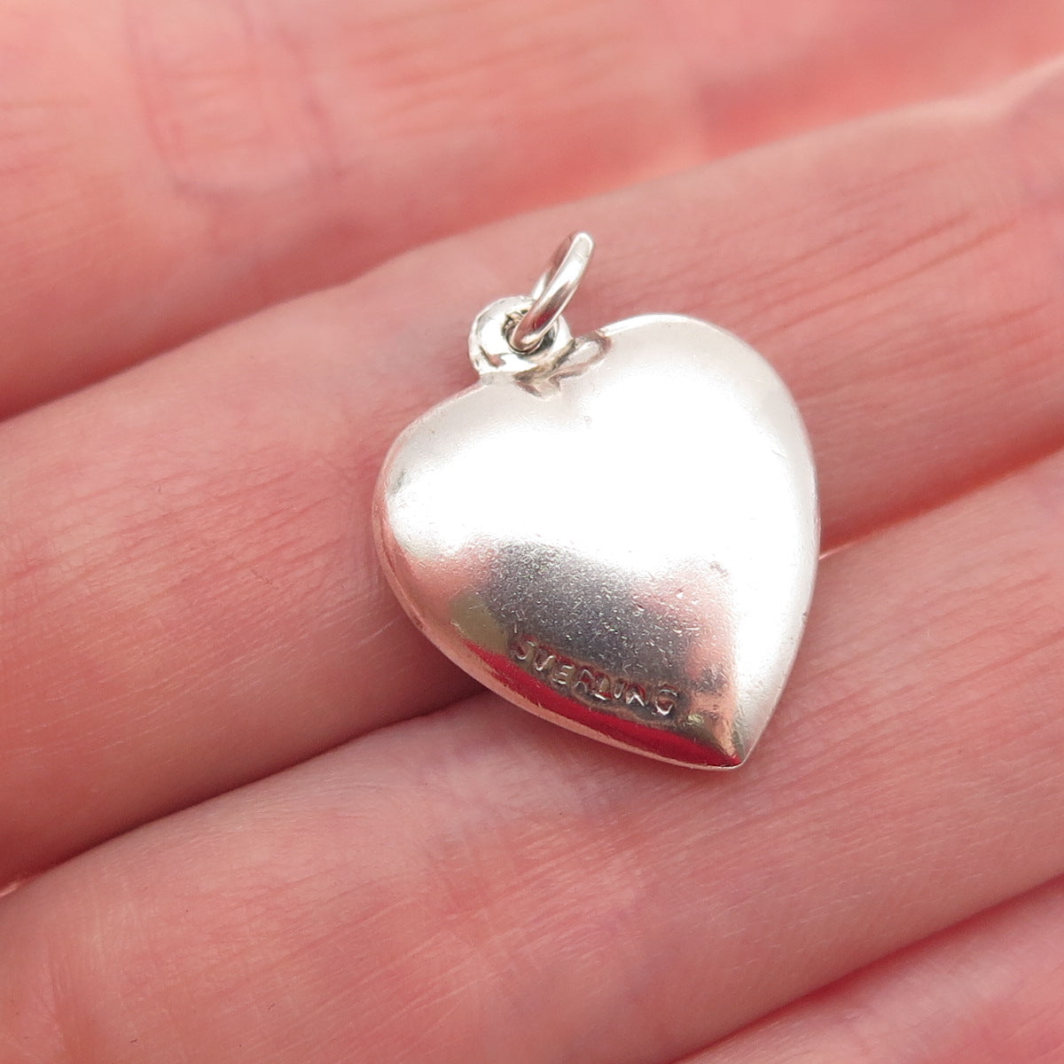 925 Sterling Antique Enamel We Make A Good Pear Chatelaine Heart Mini Pendant