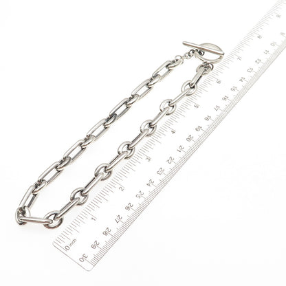 925 Sterling Silver Vintage Paperclip Chain Choker Necklace 14"