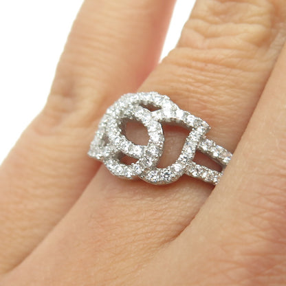 925 Sterling Silver Pave C Z Ring Size 5.5
