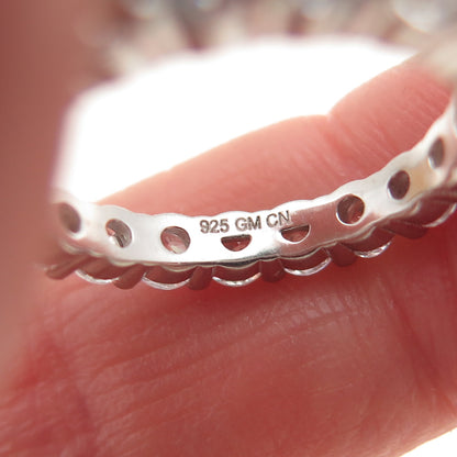 925 Sterling Silver Round-Cut C Z Eternity Band Ring Size 5