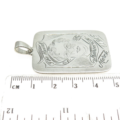 925 Sterling Silver Antique 1915 "The Medal of The Matriarch" Engraved Pendant