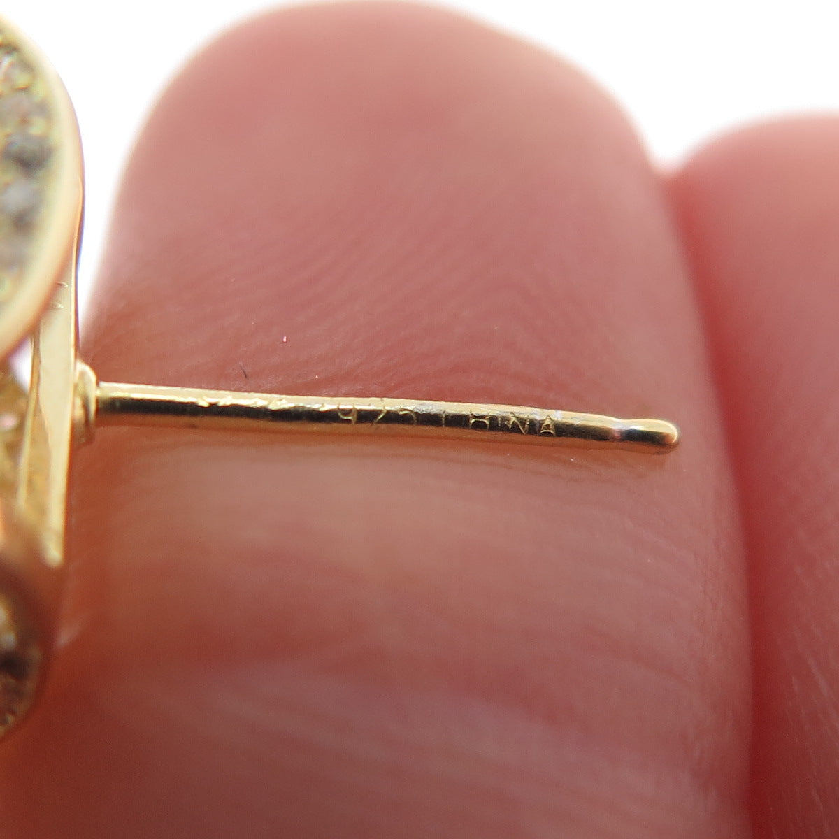 925 Sterling Silver Gold Plated Round-Cut C Z Arch Square Stud Earrings