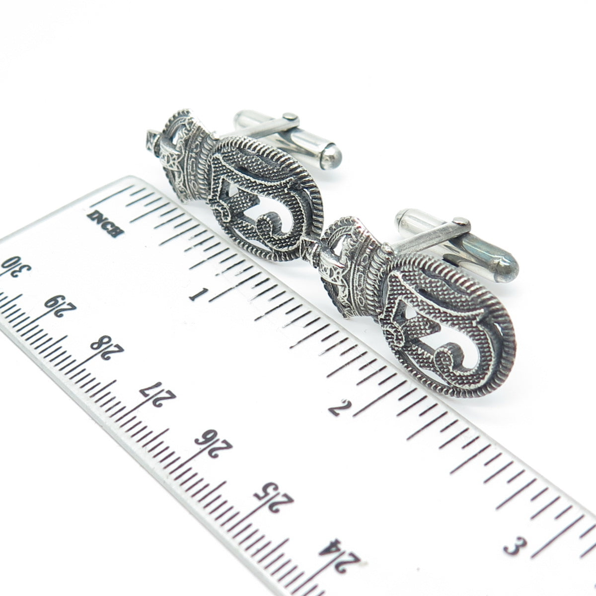 JUICY COUTURE Retired 925 Sterling Silver Logo Letter "J" Cufflinks