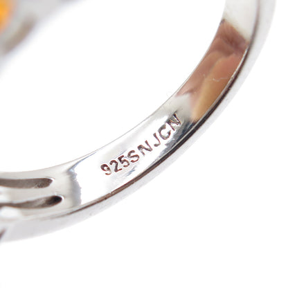 925 Sterling Silver Real Oval-Cut Citrine Ring Size 6.25