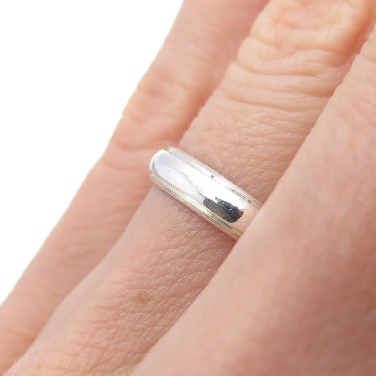 925 Sterling Silver Vintage Classic Wedding Band Ring Size 5