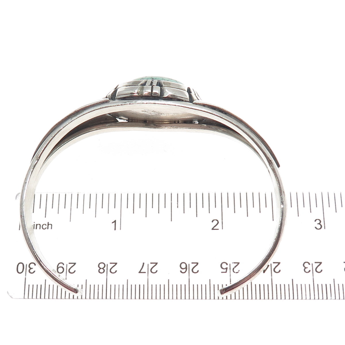 DINO GARCIA KEWA Old Pawn Sterling Vintage Turquoise Adjustable Bracelet 6.25"