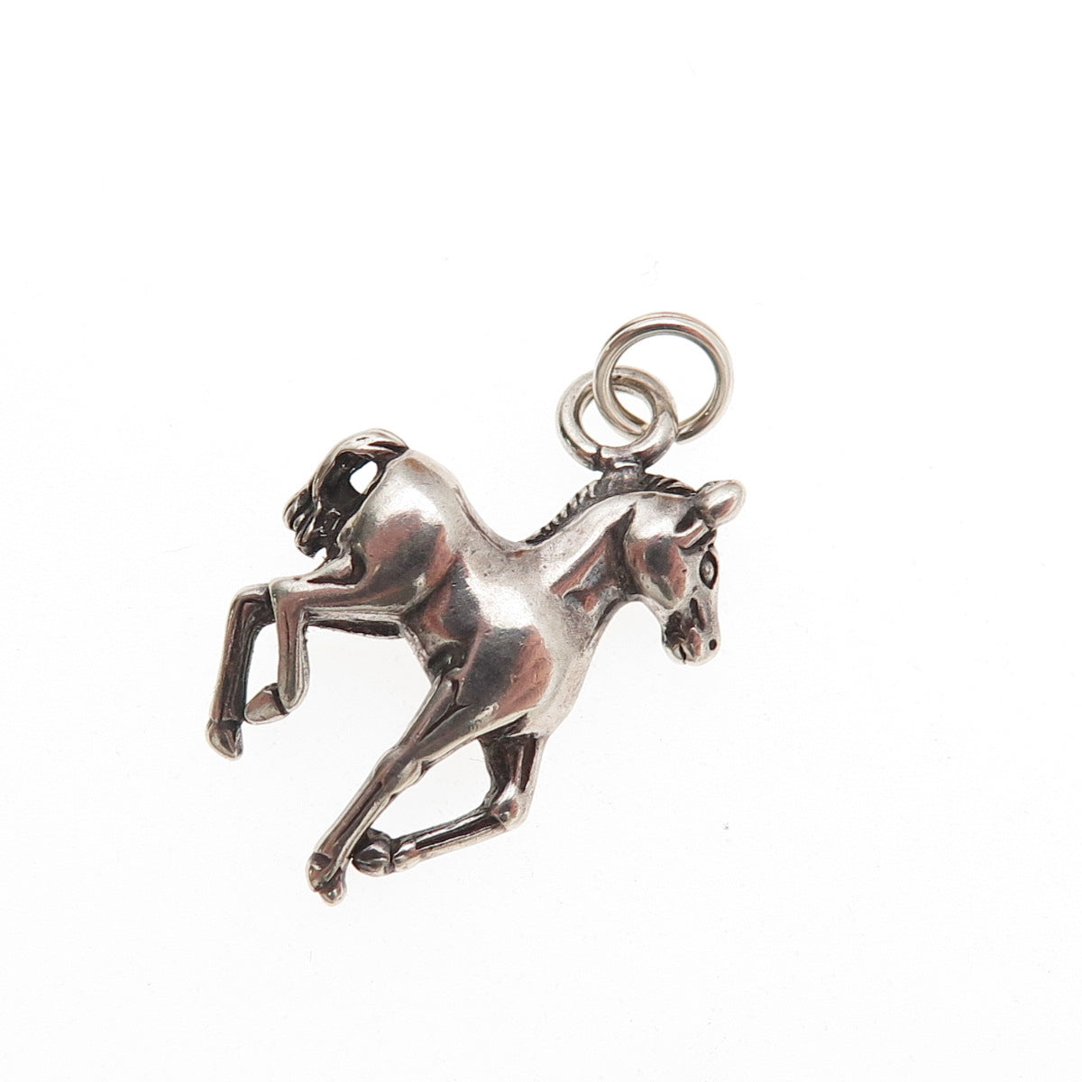 925 Sterling Silver Vintage Horse Oxidized Mini Charm Pendant