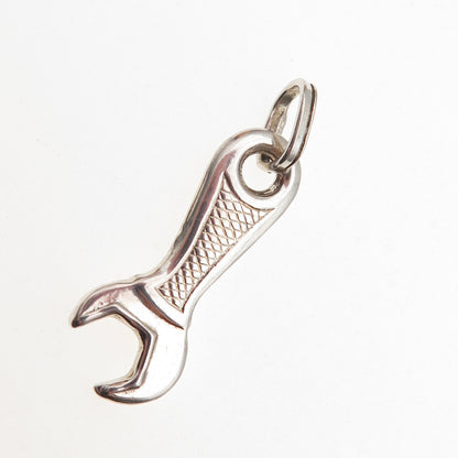 925 Sterling Silver Vintage Wrench Charm Pendant