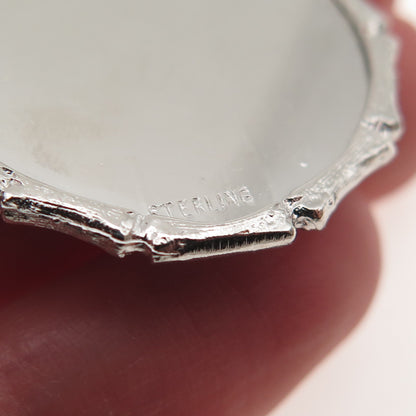 925 Sterling Silver Vintage Rhinestone Santa Merry Christmas Charm Pendant