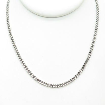 UNOAERRE 925 Sterling Silver Vintage Italy Curb Chain Necklace 24"