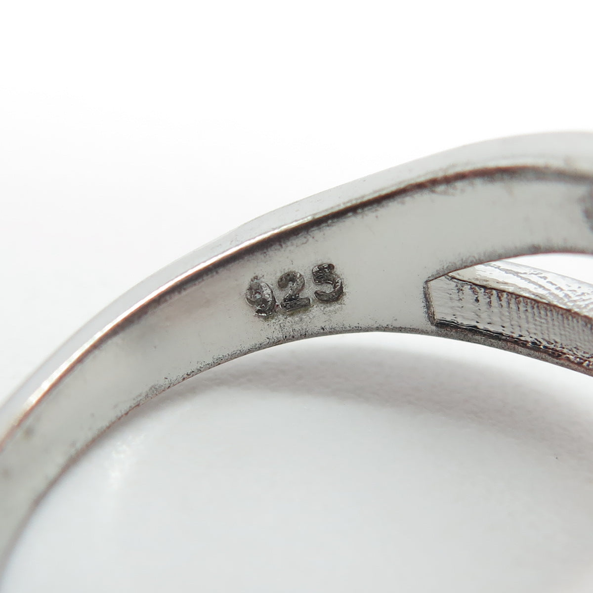 925 Sterling Silver Pave C Z Heart Infinity Ring Size 7.75