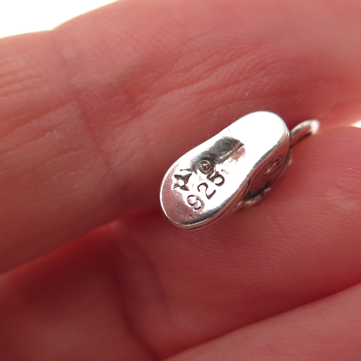 Sunwest 925 Sterling Silver Vintage Real Diamond Shoe Oxidized 3D Charm Pendant