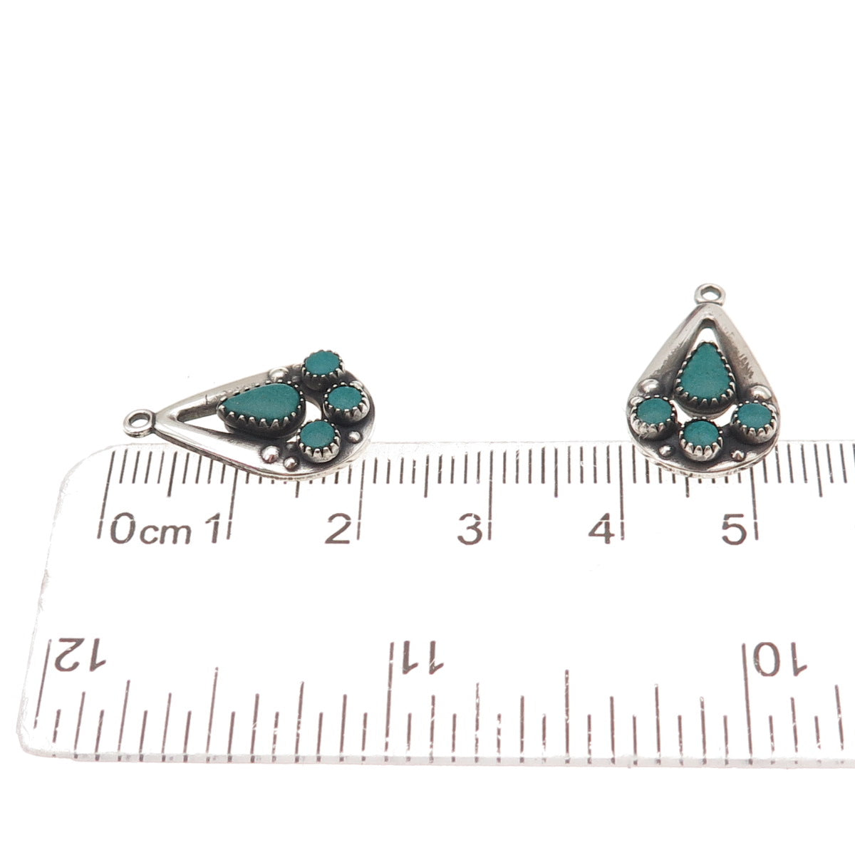 Old Pawn 925 Sterling Silver Vintage Kingman Turquoise Tribal Jacket Earrings