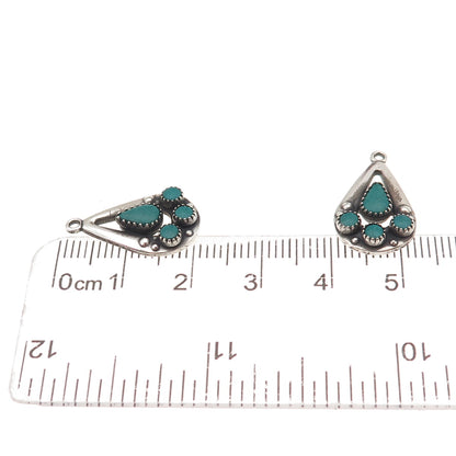 Old Pawn 925 Sterling Silver Vintage Kingman Turquoise Tribal Jacket Earrings