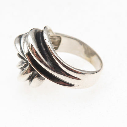 Chapal Zenray 925 Sterling Silver Vintage Modernist Oxidized Ring Size 8