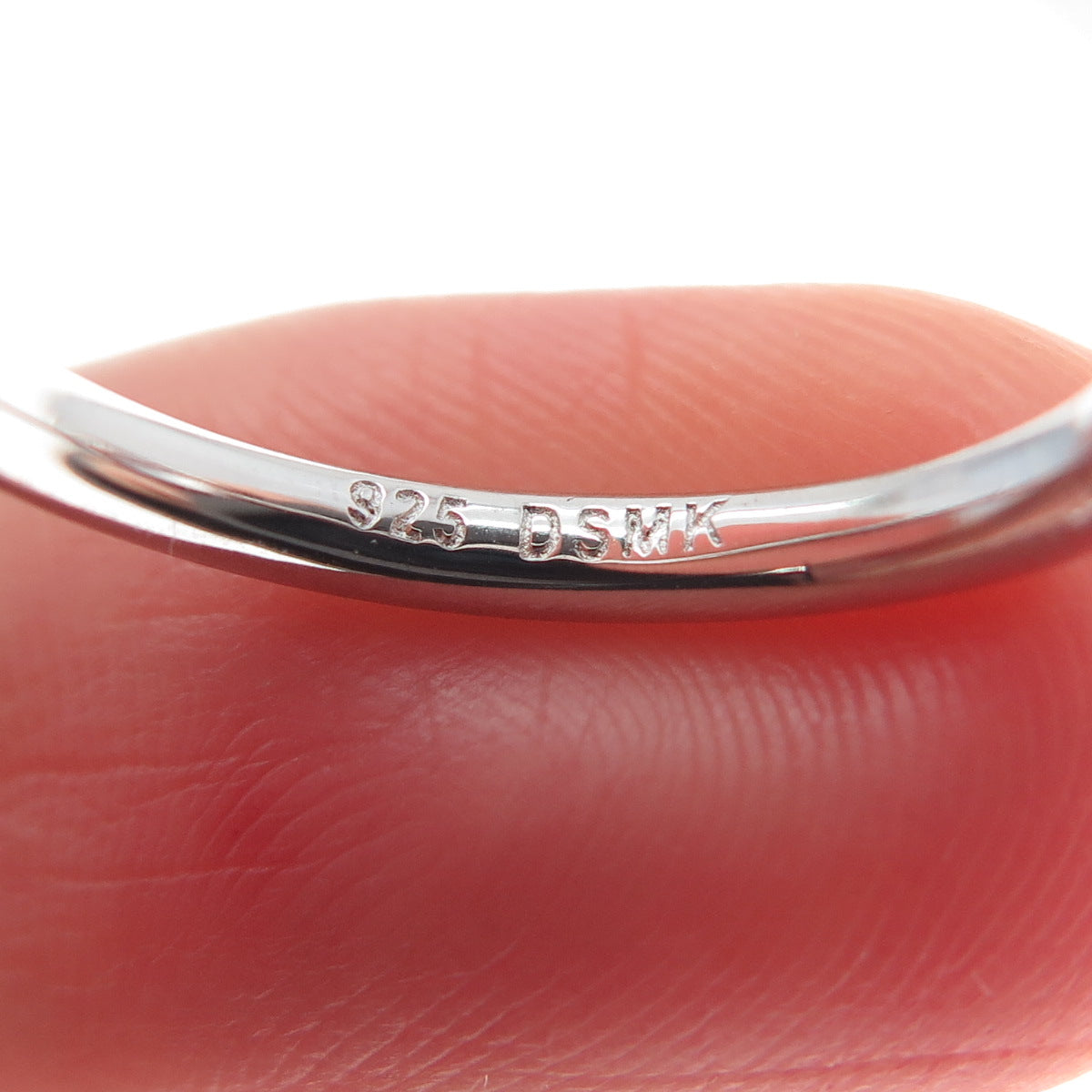 DSMK 925 Sterling Silver Cushion-Cut Shaped C Z Engagement Ring Size 7.25