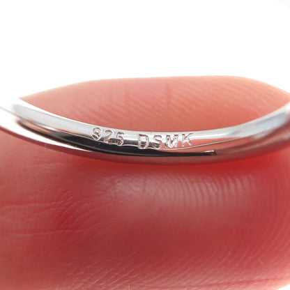 DSMK 925 Sterling Silver Cushion-Cut Shaped C Z Engagement Ring Size 7.25
