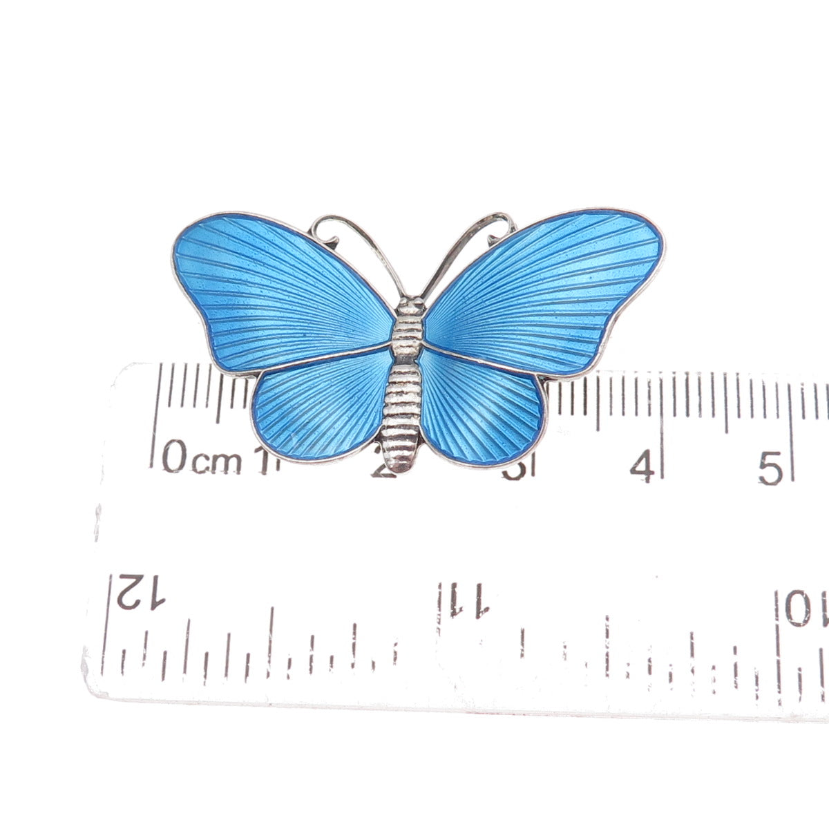 Ivar T. Holth 925S Sterling Silver Vintage Norway Enamel Butterfly Pin Brooch