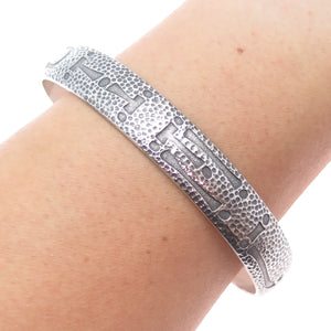 WOHELO Sterling Silver Vintage Campfire Girls Hammered Adjustable Bracelet 8.75"