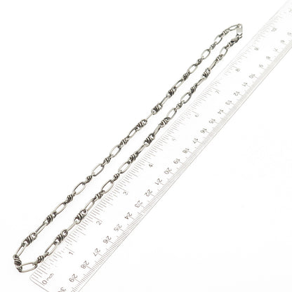 925 Sterling Silver Vintage Italy Anchor & Oval Chain Necklace 20"
