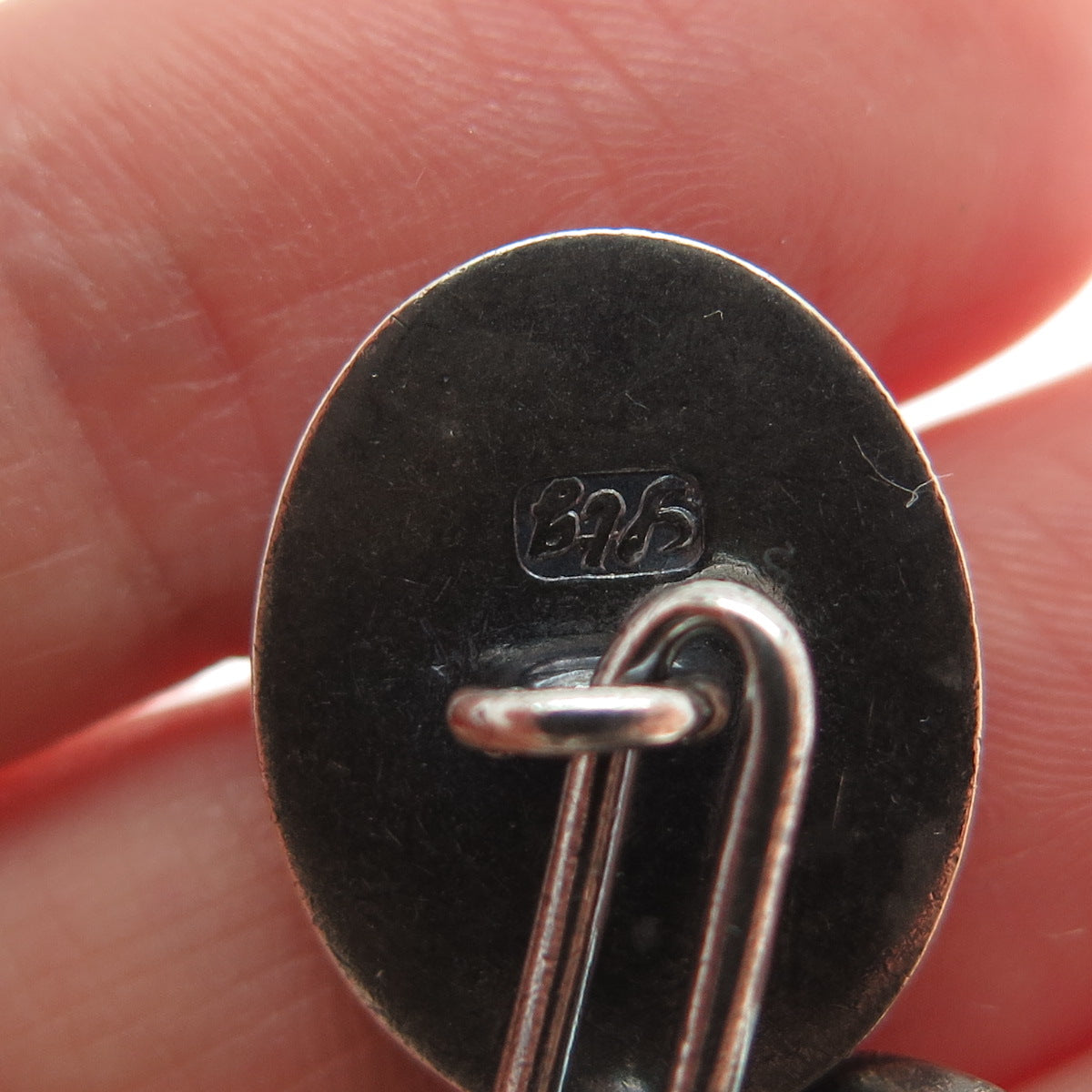 925 Sterling Silver Antique Art Deco Oxidized Cufflinks