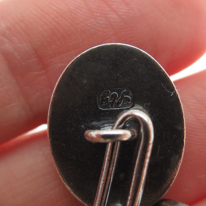 925 Sterling Silver Antique Art Deco Oxidized Cufflinks