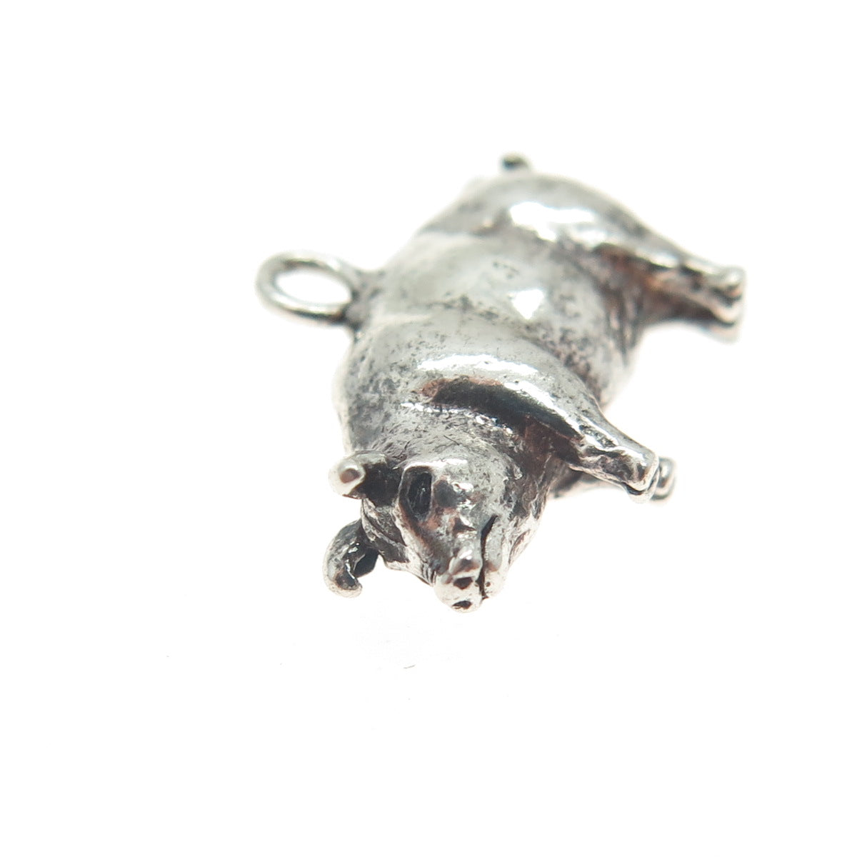 925 Sterling Silver Vintage Pig / Boar 3D Pendant