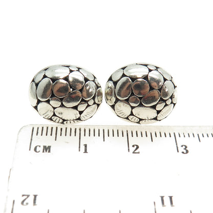 925 Sterling Silver Vintage Modernist Kali Dome Earrings