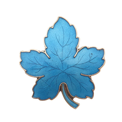 Meka 925 Sterling Silver Gold Plated Vintage Denmark Enamel Floral Pin Brooch