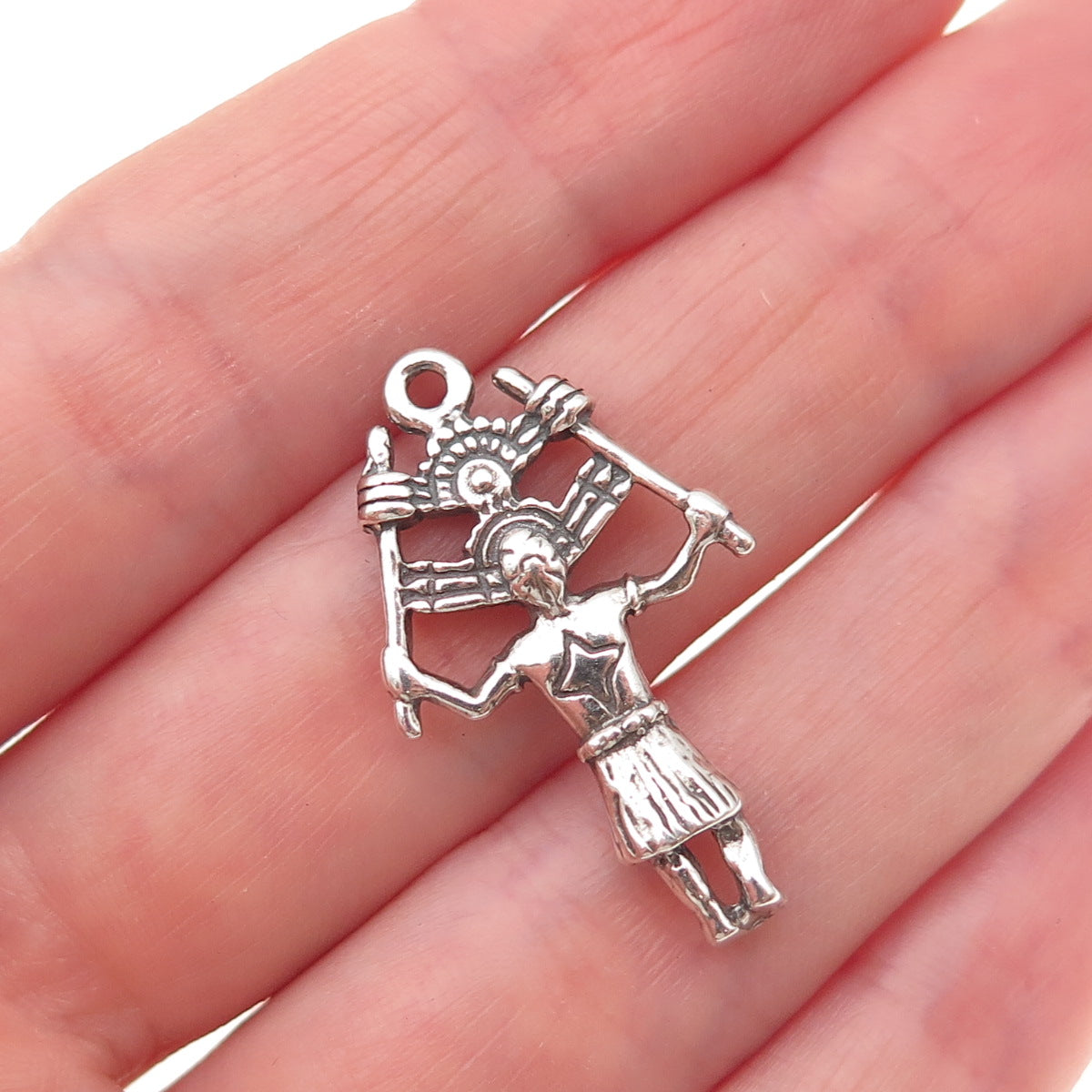 Old Pawn 925 Sterling Silver Vintage Southwestern Kachina Doll Charm Pendant