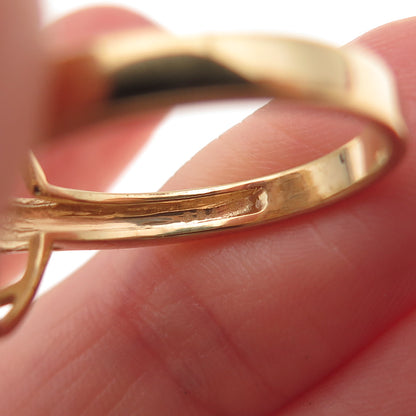 925 Sterling Gold Plated Real Blue Diamond Tanzanite & White Topaz Ring Size 8