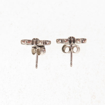Pandora 925 Sterling Silver White & Blue C Z Sparkling Snowflake Stud Earrings