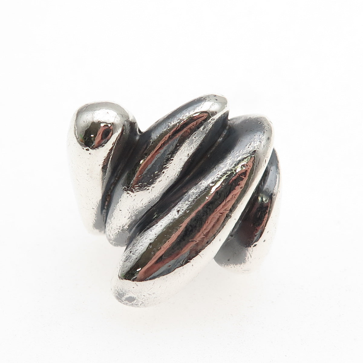925 Sterling Silver Vintage Modernist Oxidized Ring Size 5.75