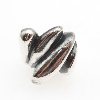 925 Sterling Silver Vintage Modernist Oxidized Ring Size 5.75