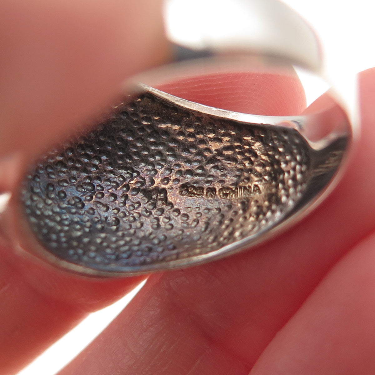 925 Sterling Silver Vintage Modernist Oxidized Dome Ring Size 9.25