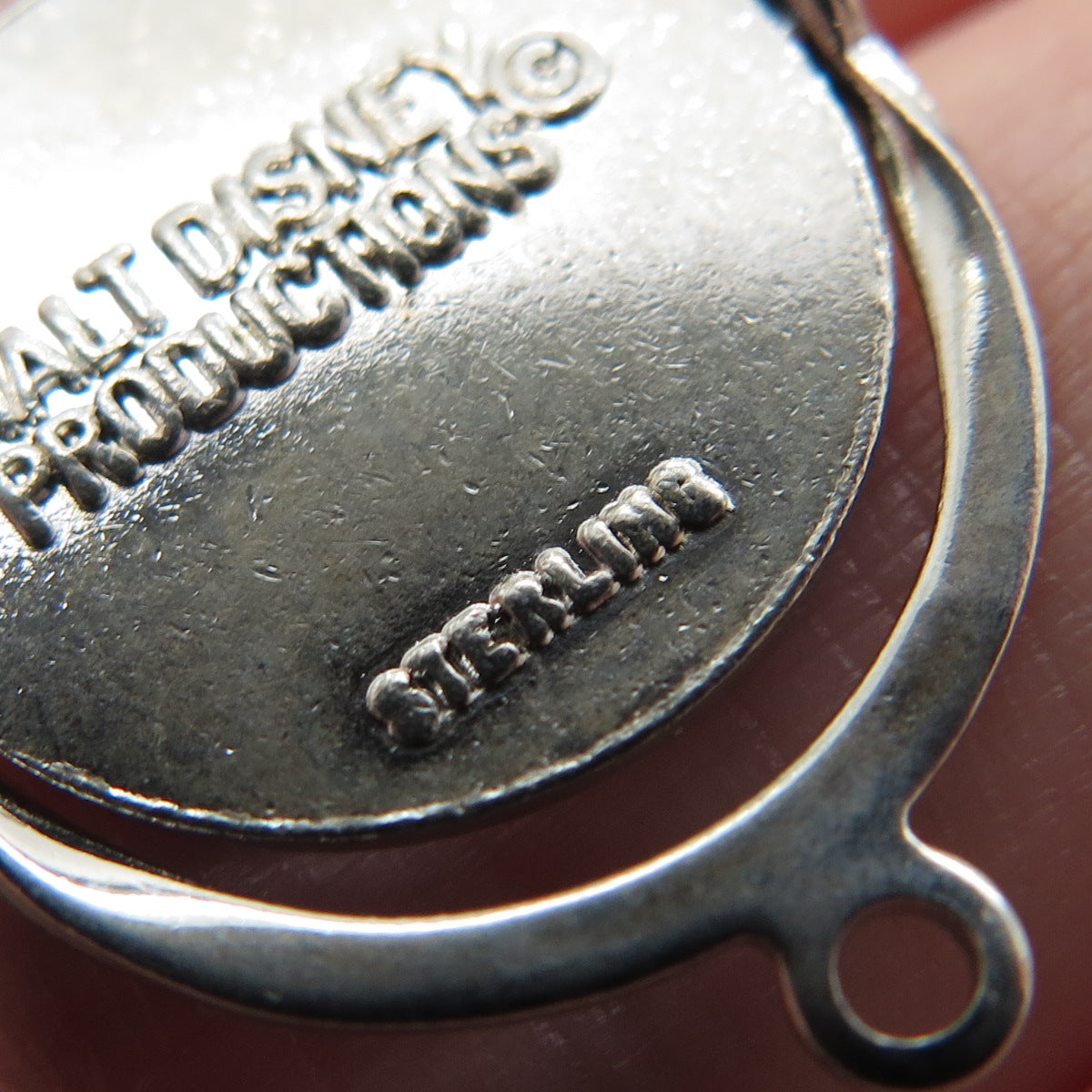 WALT DISNEY Sterling Silver Vintage Enamel Mickey Mouse Reversible Mini Pendant