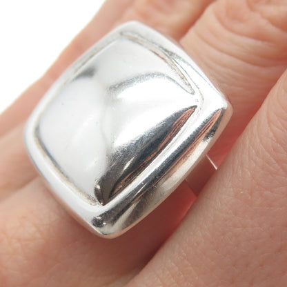 925 Sterling Silver Vintage EKA Mexico Modernist Square Ring Size 7.75