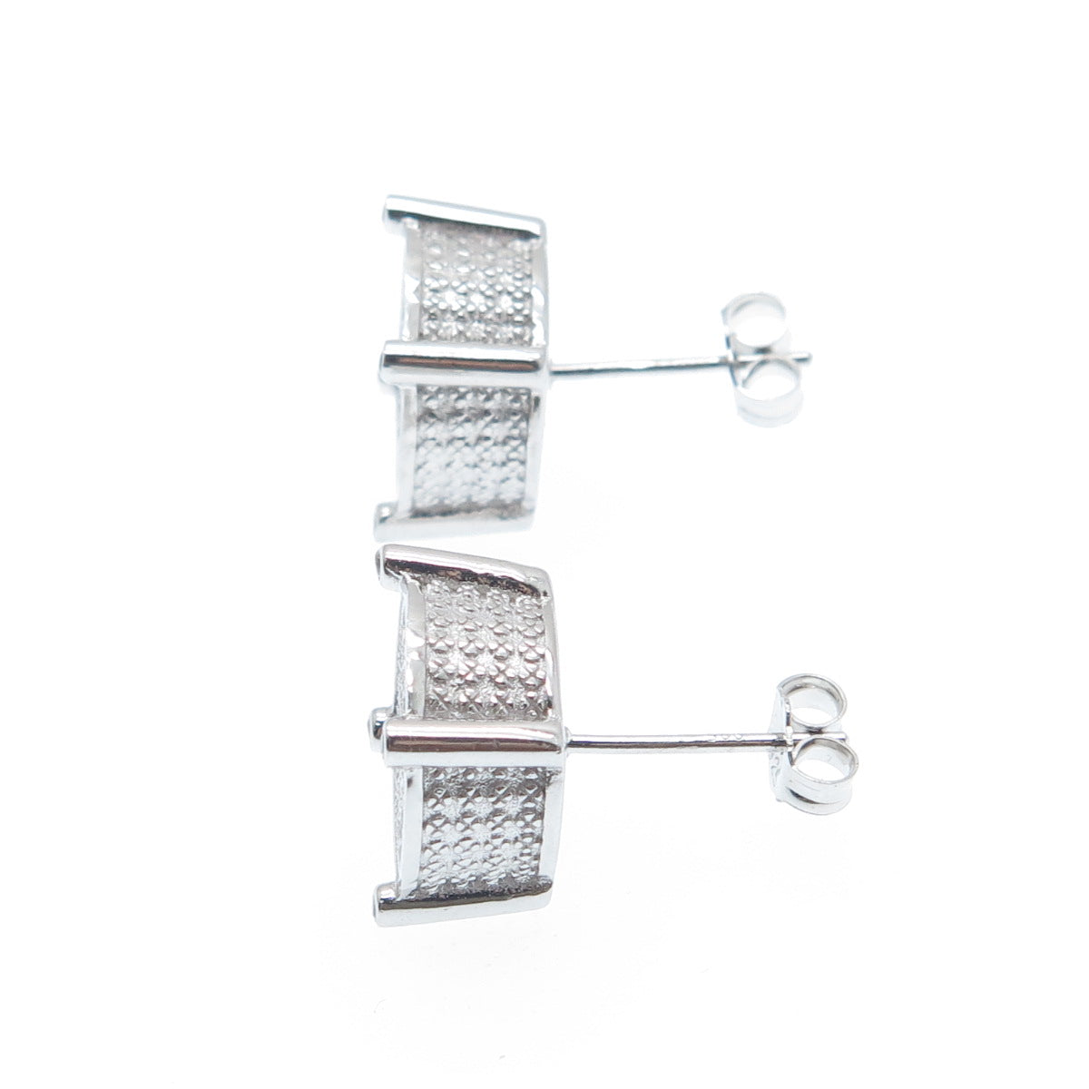 925 Sterling Silver Round-Cut C Z Sparkle Stud Earrings