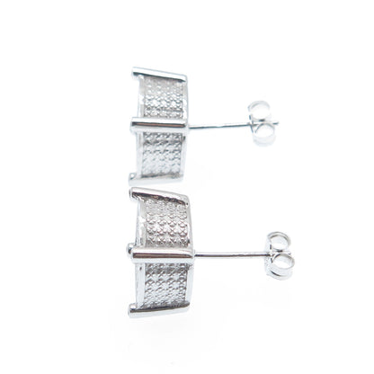 925 Sterling Silver Round-Cut C Z Sparkle Stud Earrings