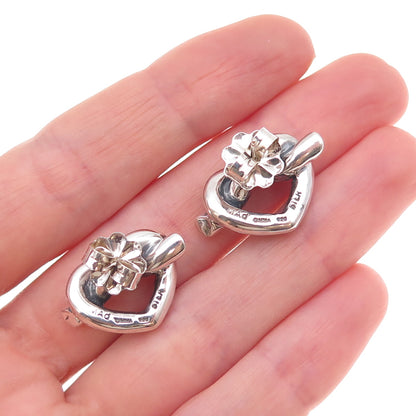 Metropolitan Museum of Art Sterling 14K Gold Posts Vintage Heart Knot Earrings